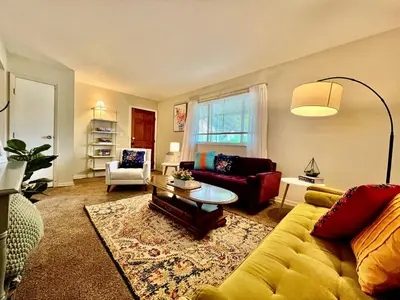 a living room with a couch and a table at Nice Place for the Budget Conscious in Middletown