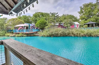 a bridge over a river with a train at Middle Bass Condo with Balcony, Lake Erie Views in Put-in-Bay