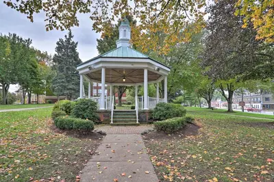 a gazebo in the middle of a park at Pet-Friendly Home - half Mi to Downtown Willoughby! in Willoughby