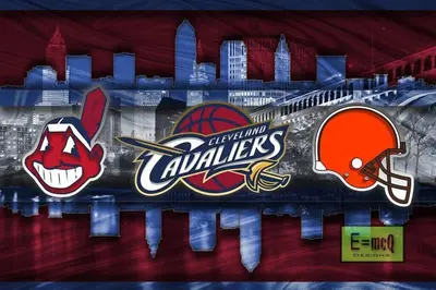 a wall with a bunch of logos on it at **Stylish Pet Friendly 3 Bedroom House** in Cleveland
