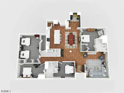 a rendering of a floor plan of a house at Spacious Home Near Ark, Perfect for 12 Guests in Williamstown