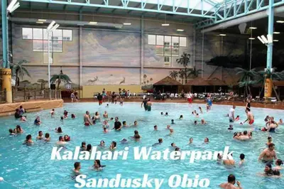 a group of people swimming in a swimming pool at Cottage near Cedar Point and downtown Sandusky in Sandusky
