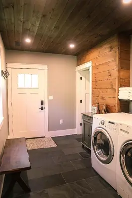 a laundry room with a washer and dryer at Modern Industrial Farmhouse - The Wayback in Orange