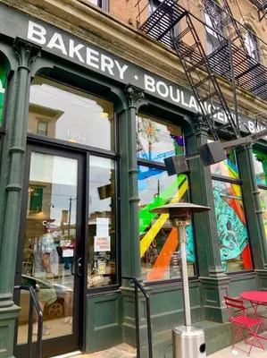 a bakery building with a sign on the front of it at This property is unlisted in Cincinnati