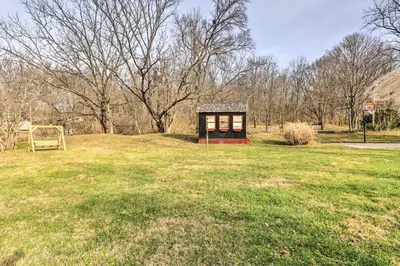 a field with a soccer goal in a park at Peaceful Mt Sterling Cabin Deck and Fire Pit! in Mount Sterling