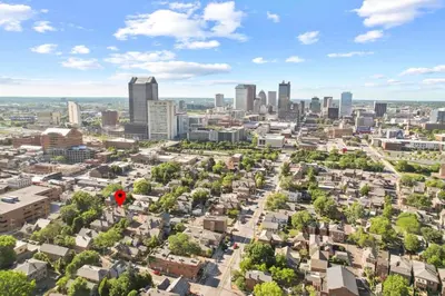 an aerial view of the city of philadelphia at Housepitality - Cityscape - Historic 2BR in Columbus