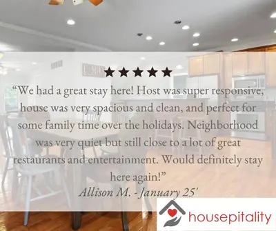 a sign with four stars on a white wall at Housepitality - The Victorian Vacation Home in Columbus