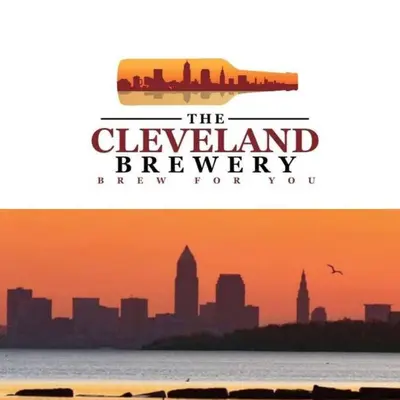 a city skyline with the cleveland brewery logo at Cozy Cottage 10 mins to DTWN CLE Free Parking in Euclid