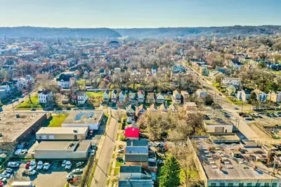 an aerial view of a city with buildings at Cincinnati Vacation Rental 6 Mi to Downtown! in Cincinnati